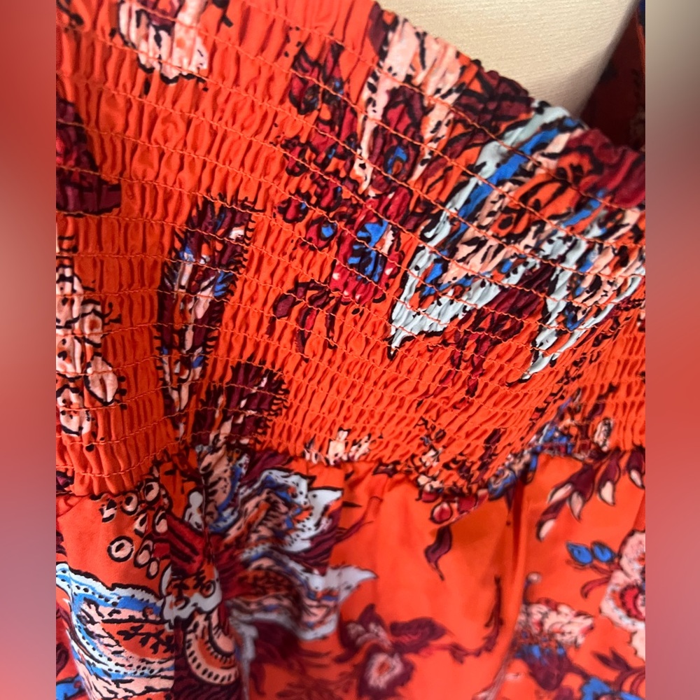 NWT RHODE X Target orange leafy floral print tiered plus size midi - Picture 4 of 8